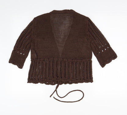 Alexie A Womens Brown  Knit Cardigan Jumper Size M