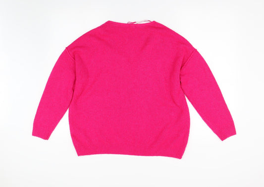 George Womens Pink  Knit Pullover Jumper Size 12