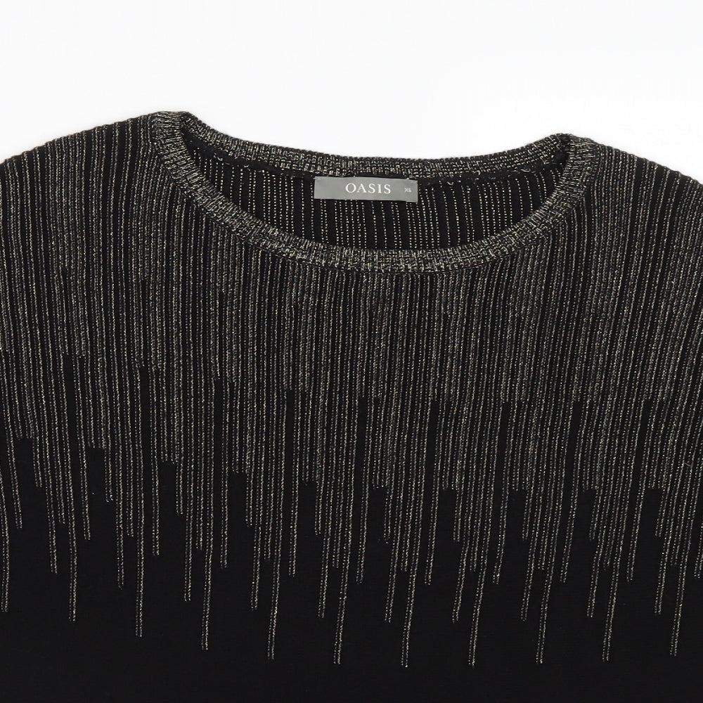 Womens UK Size XS Oasis Black Pullover Jumper