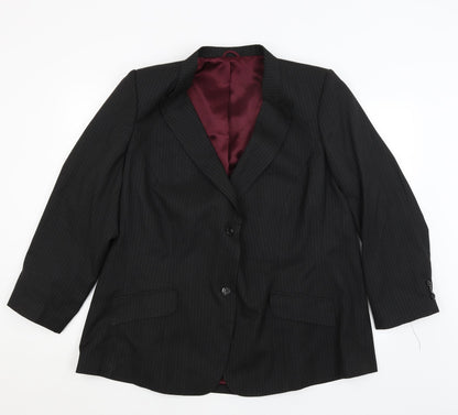 JR Mens Black Striped  Jacket Blazer Size XL