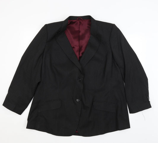JR Mens Black Striped  Jacket Blazer Size XL