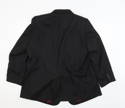 JR Mens Black Striped  Jacket Blazer Size XL