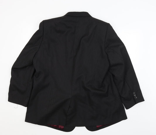 JR Mens Black Striped  Jacket Blazer Size XL