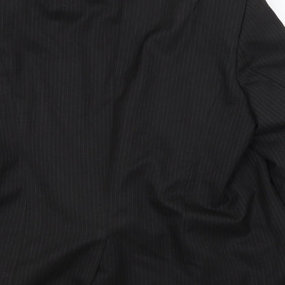 JR Mens Black Striped  Jacket Blazer Size XL