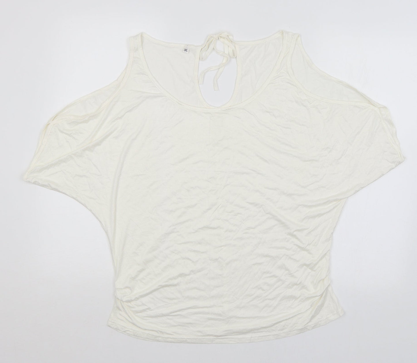 Womens UK Size 3XL Preworn White Basic T-Shirt