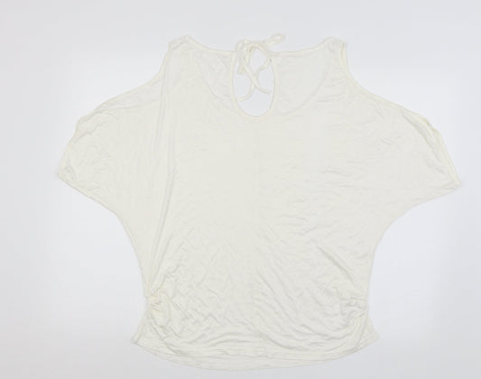 Womens UK Size 3XL Preworn White Basic T-Shirt