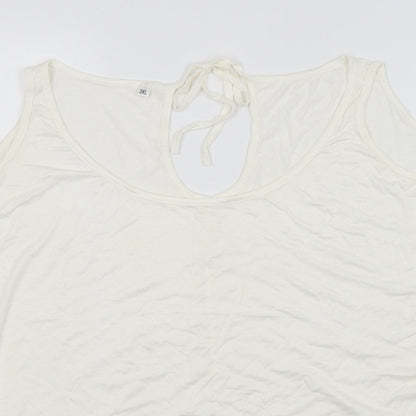 Womens UK Size 3XL Preworn White Basic T-Shirt