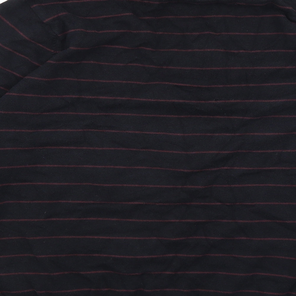 Blue Harbour Mens Black Striped  Pullover Jumper Size M