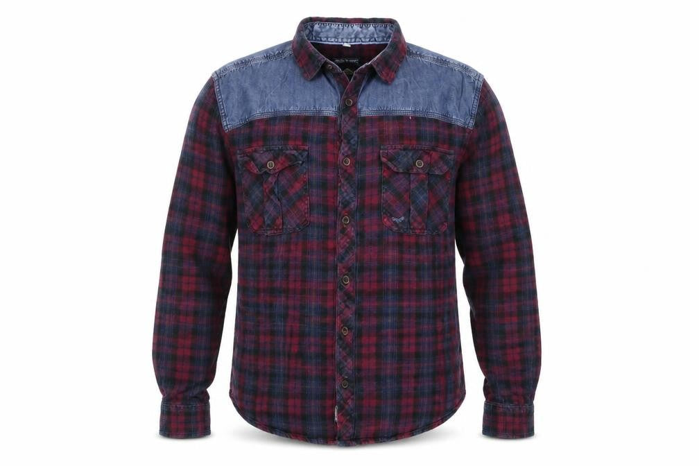 Mens UK Size L Threadbare Red  Button-Up Long Sleeve Casual Shirt