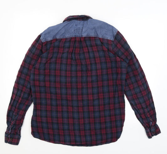 Threadbare Mens Red Plaid   Button-Up Size L