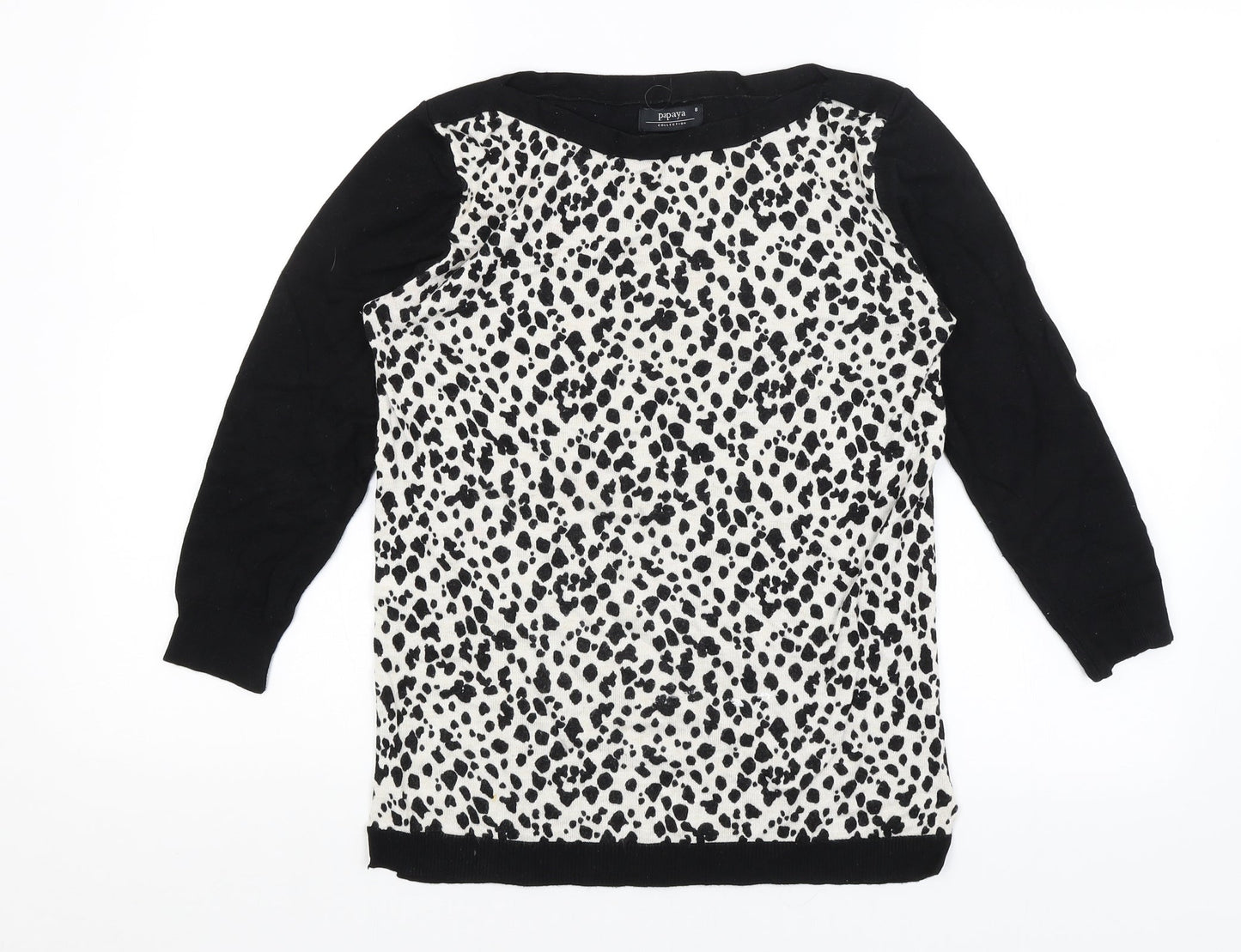 Womens UK Size 8 Papaya Black Pullover Jumper