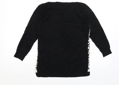 Womens UK Size 8 Papaya Black Pullover Jumper