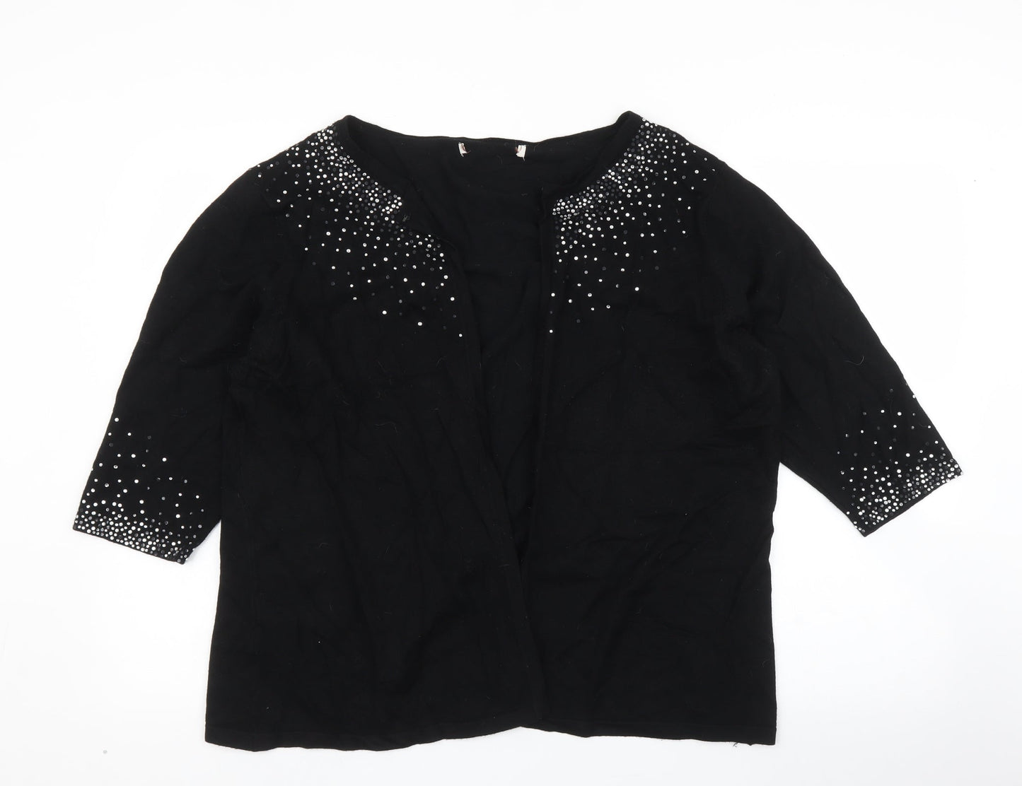 Womens UK Size XL Preworn Black Cardigan Jumper