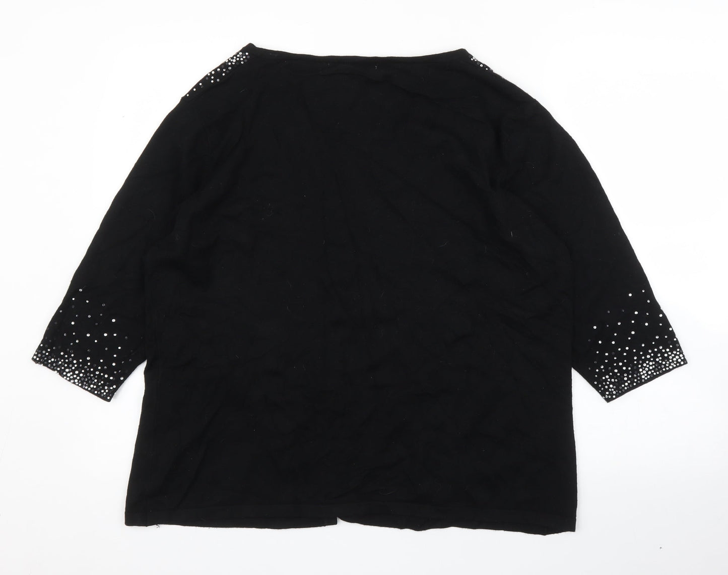 Womens UK Size XL Preworn Black Cardigan Jumper