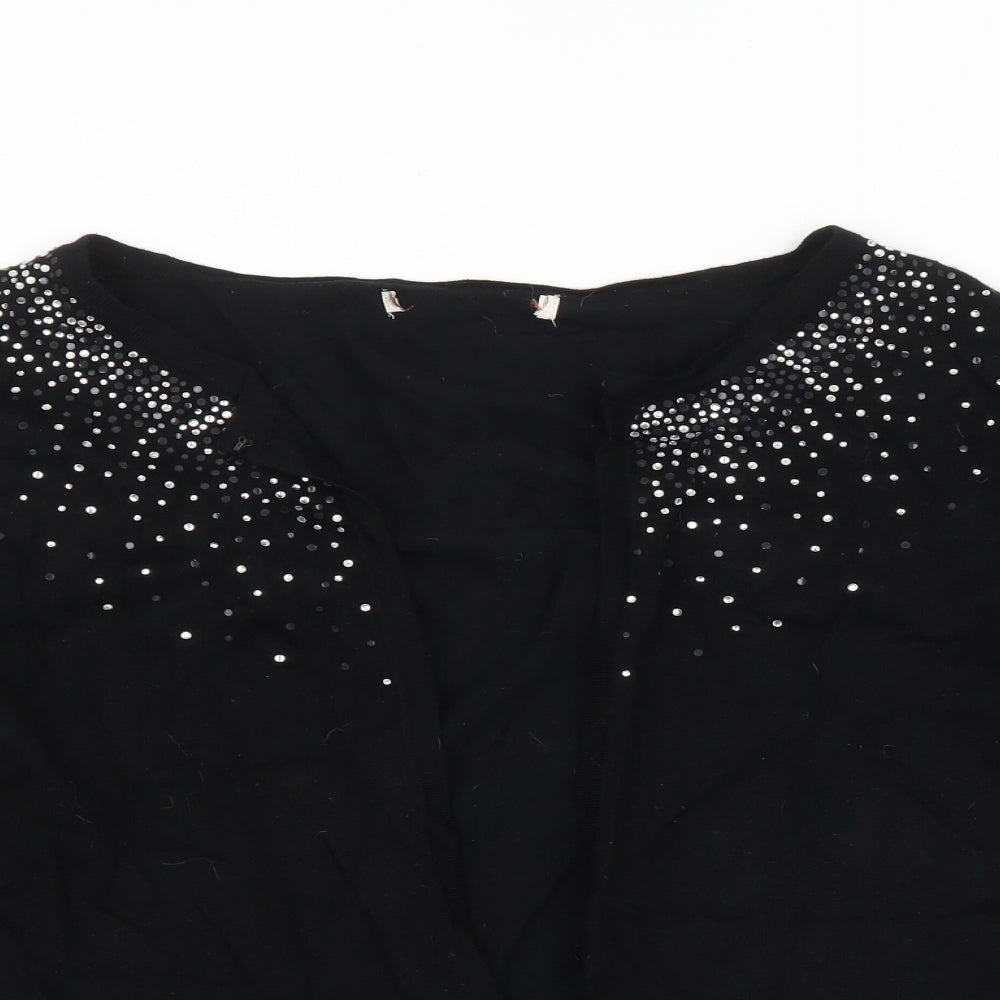 Womens UK Size XL Preworn Black Cardigan Jumper
