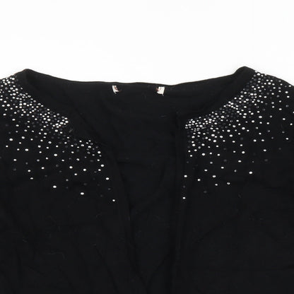 Womens UK Size XL Preworn Black Cardigan Jumper