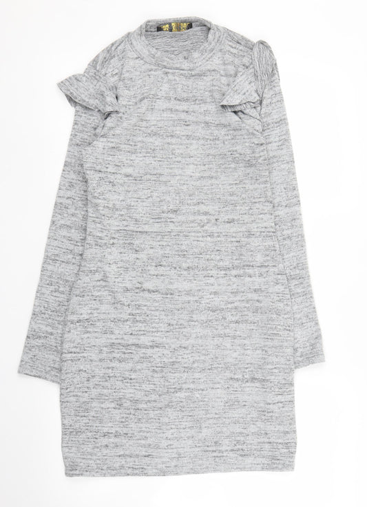 Womens UK Size M QED London Grey Tunic Jumper
