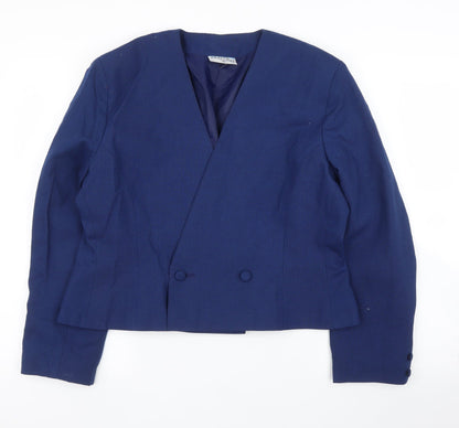Womens UK Size 16 Features Regular Blue Blazer