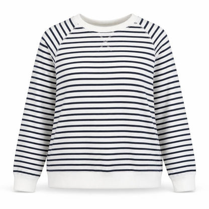 Diva Feva Womens White Striped  Pullover Jumper Size XL