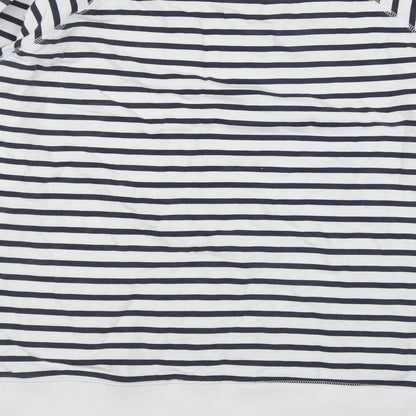 Diva Feva Womens White Striped  Pullover Jumper Size XL