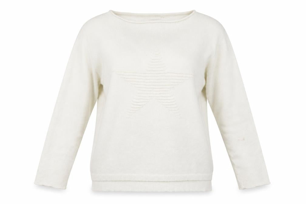 Womens UK Size L Preworn White Pullover Jumper