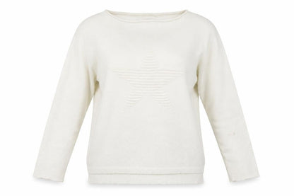 Womens UK Size L Preworn White Pullover Jumper