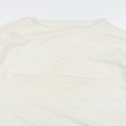 Womens UK Size L Preworn White Pullover Jumper