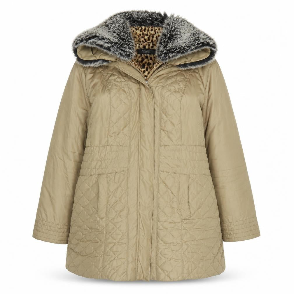 Womens UK Size 18 Joanna Hope Beige Quilted Coat