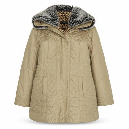 Womens UK Size 18 Joanna Hope Beige Quilted Coat