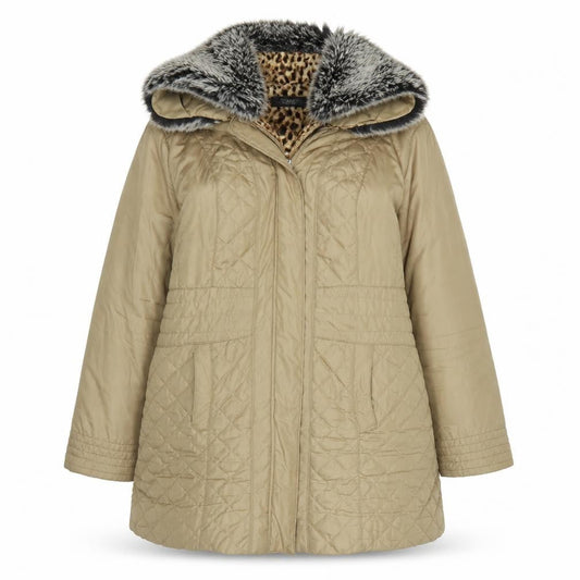 Womens UK Size 18 Joanna Hope Beige Quilted Coat