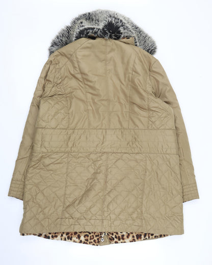 Joanna Hope Womens Beige   Quilted Coat Size 18