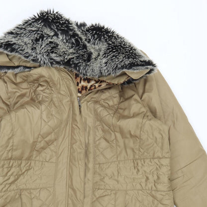 Joanna Hope Womens Beige   Quilted Coat Size 18