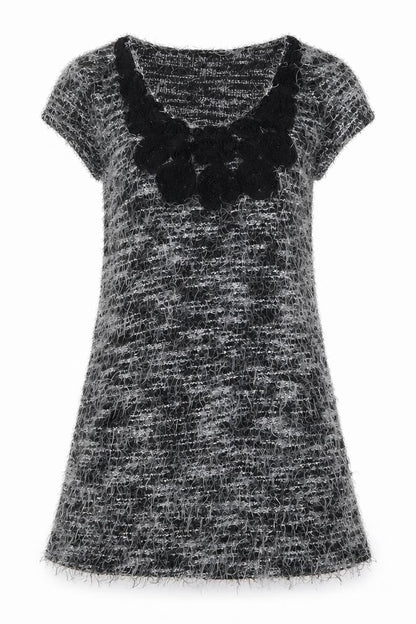 Yumi Womens Grey Floral  A-Line  Size M