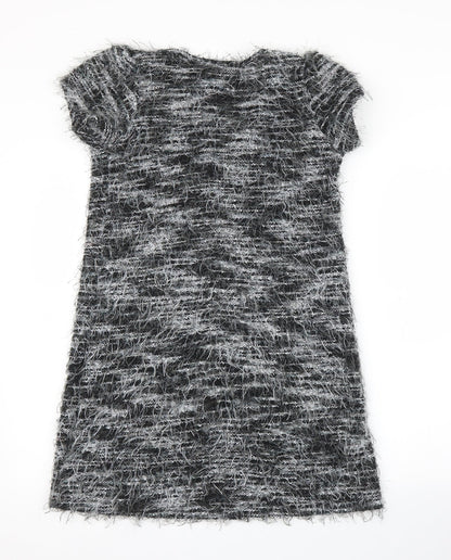 Yumi Womens Grey Floral  A-Line  Size M