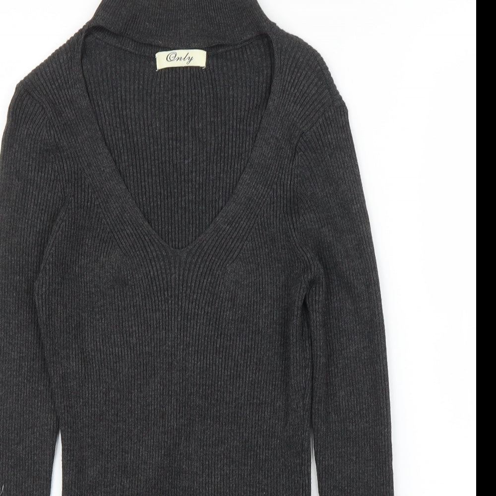 Womens UK Size S Only Grey Basic Blouse
