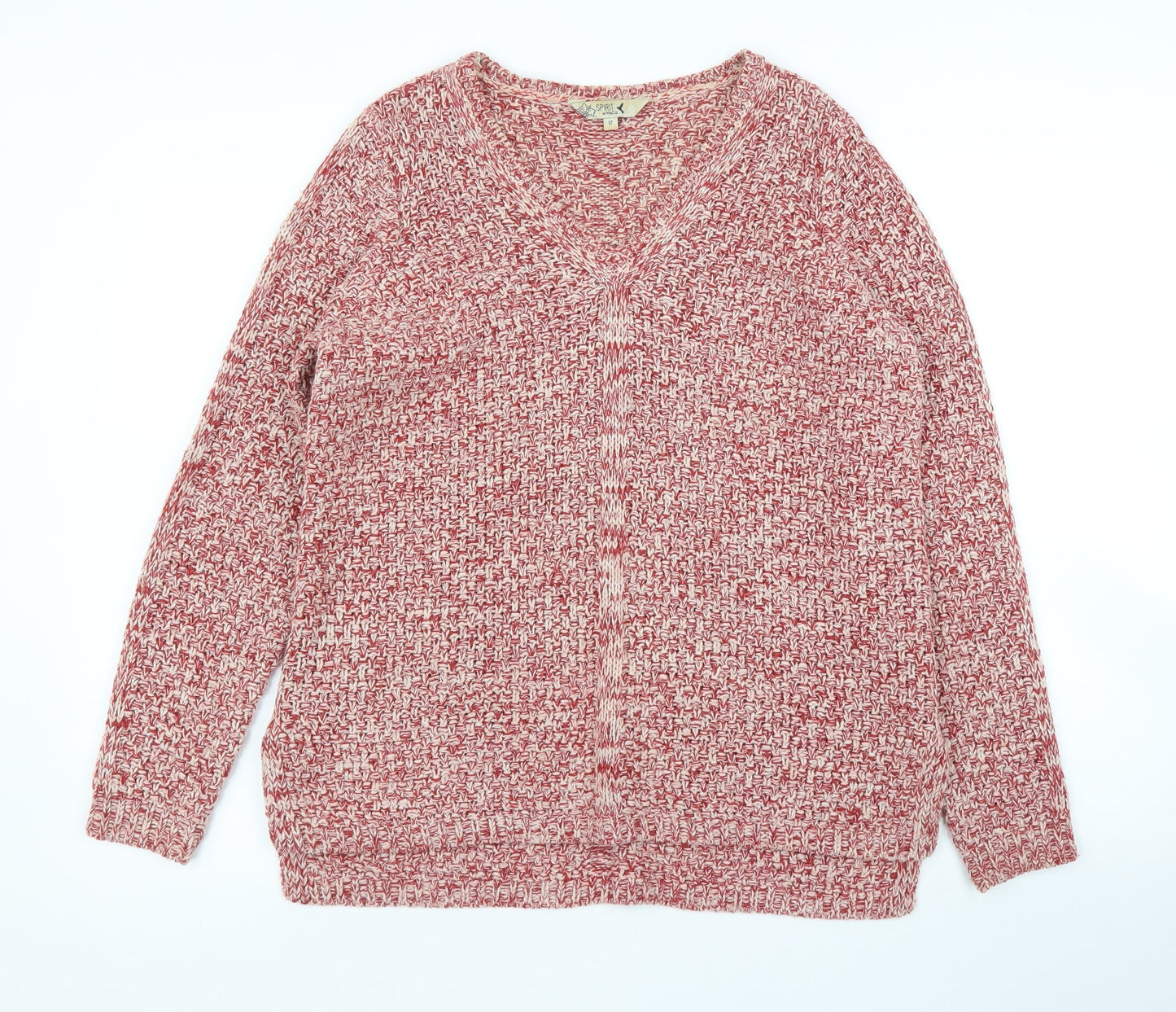 Womens UK Size 12 M&Co Red Pullover Jumper