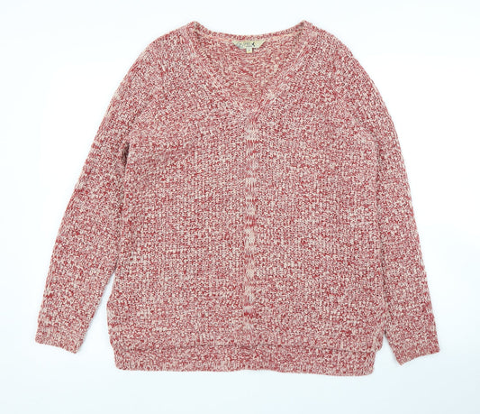 Womens UK Size 12 M&Co Red Pullover Jumper