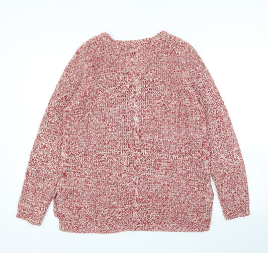 Womens UK Size 12 M&Co Red Pullover Jumper