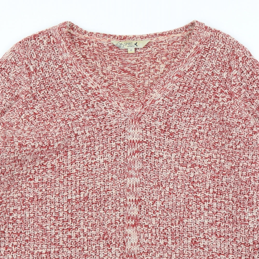 Womens UK Size 12 M&Co Red Pullover Jumper