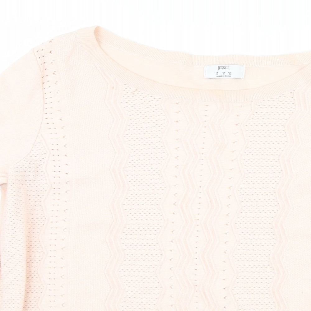 F&F Womens Pink   Pullover Jumper Size 10