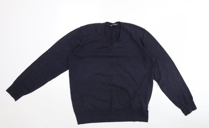 Marks and Spencer Mens Blue   Henley Jumper Size L