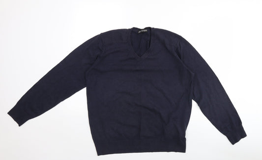 Marks and Spencer Mens Blue   Henley Jumper Size L