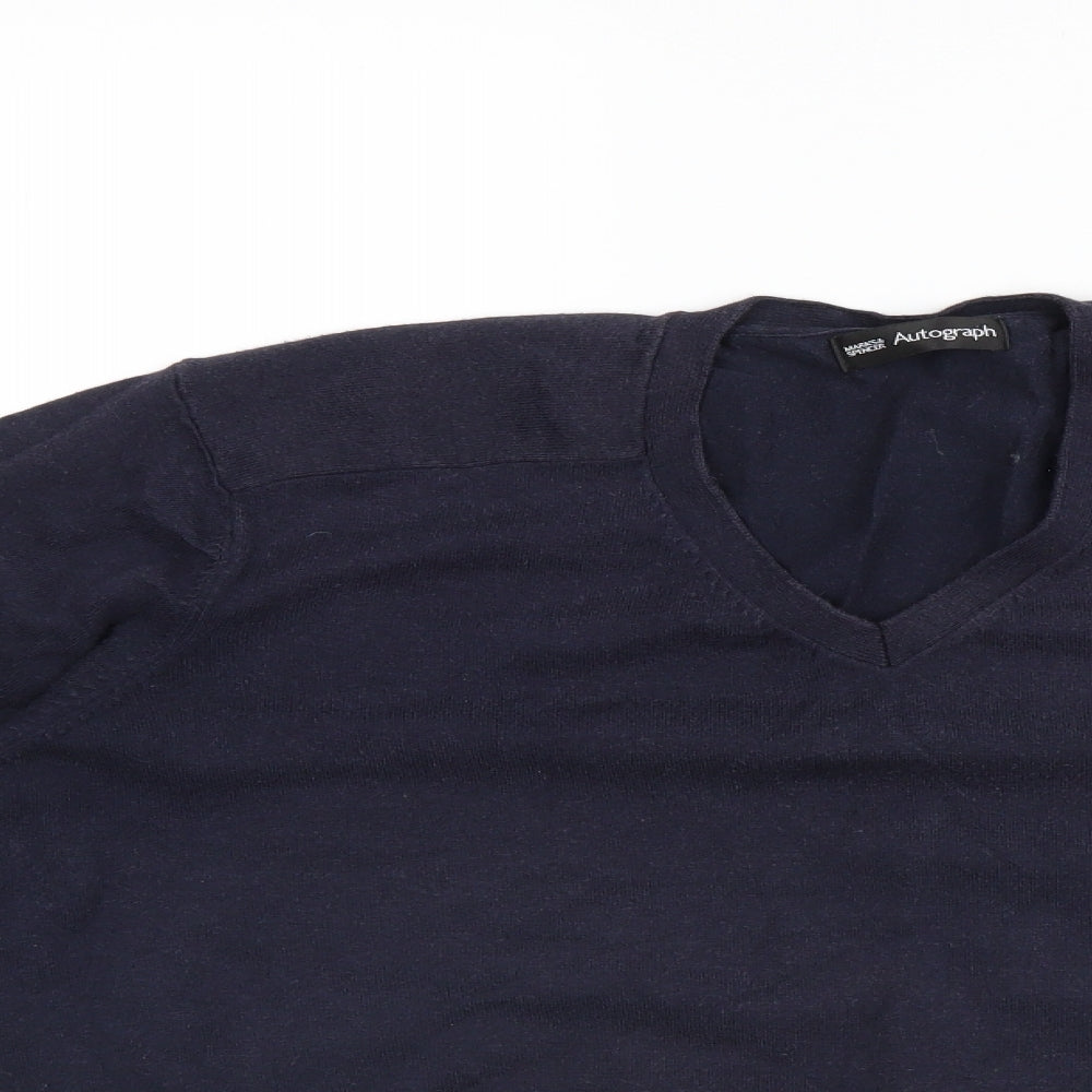 Marks and Spencer Mens Blue   Henley Jumper Size L