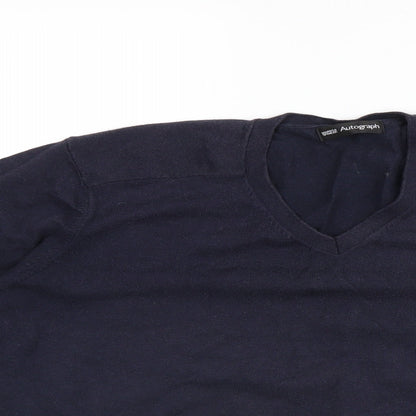 Marks and Spencer Mens Blue   Henley Jumper Size L
