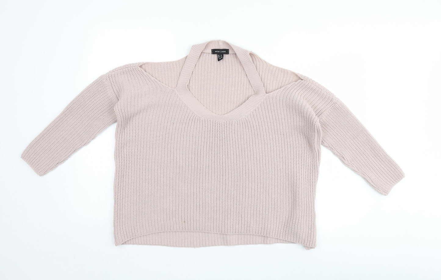 Womens UK Size M New Look Pink Henley Jumper