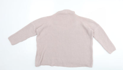 Womens UK Size M New Look Pink Henley Jumper