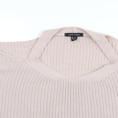 Womens UK Size M New Look Pink Henley Jumper