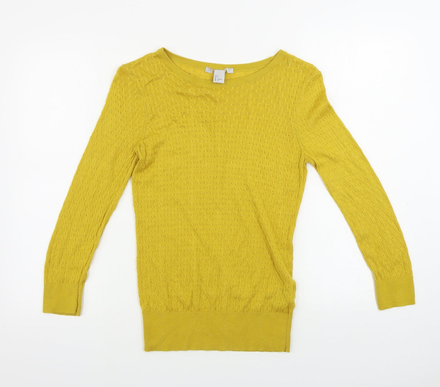 Womens UK Size S H&M Yellow Pullover Jumper