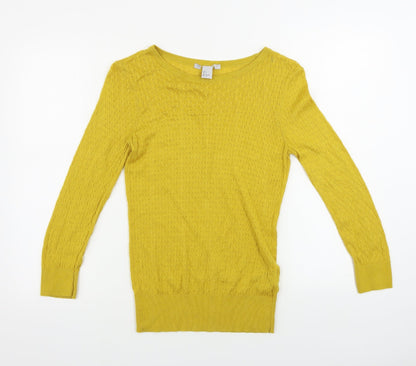 Womens UK Size S H&M Yellow Pullover Jumper