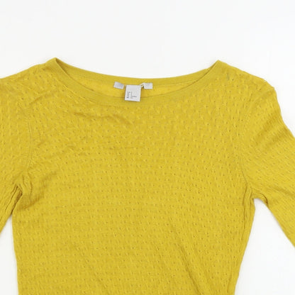 Womens UK Size S H&M Yellow Pullover Jumper